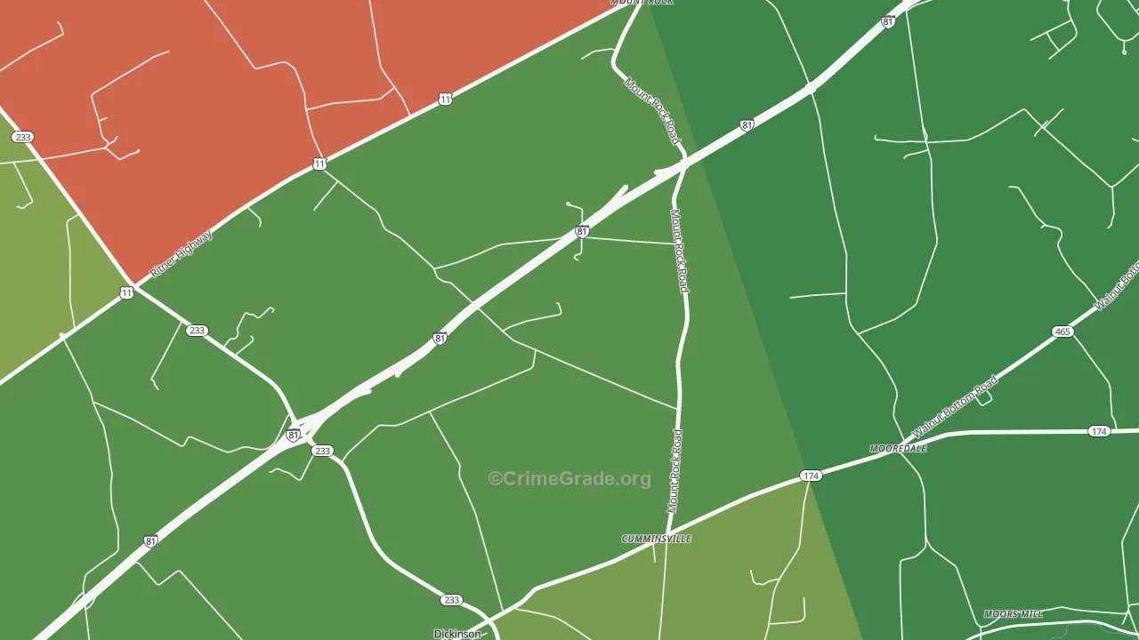Dickinson, PA Map of Assault Rates