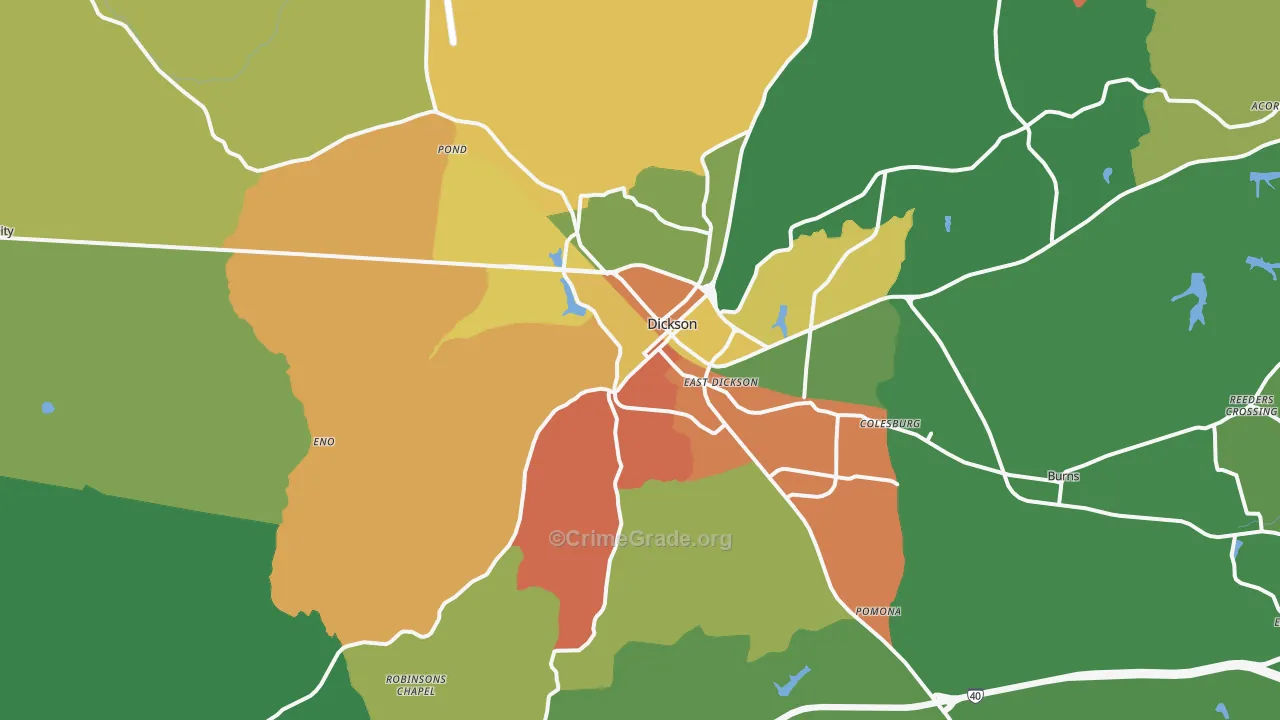 Dickson, TN Map of Assault Rates