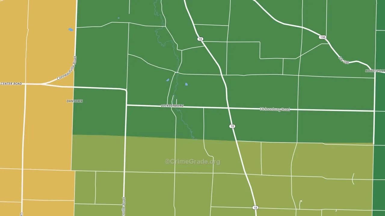 Dicksonburg, PA Map of Assault Rates