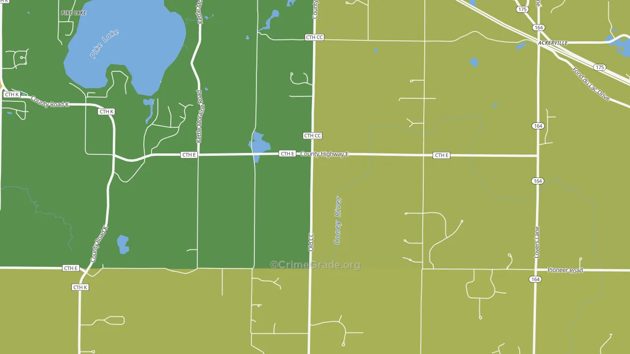 Diefenbach Corners, WI Map of Assault Rates