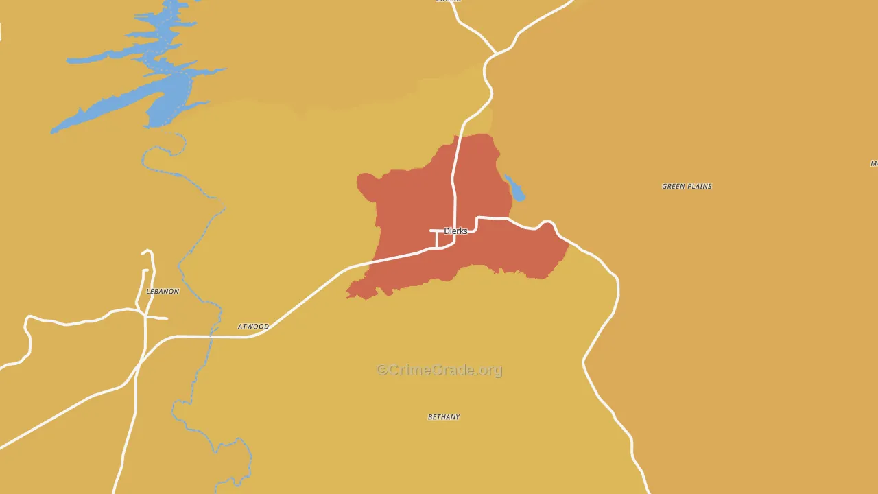 Dierks, AR Map of Assault Rates