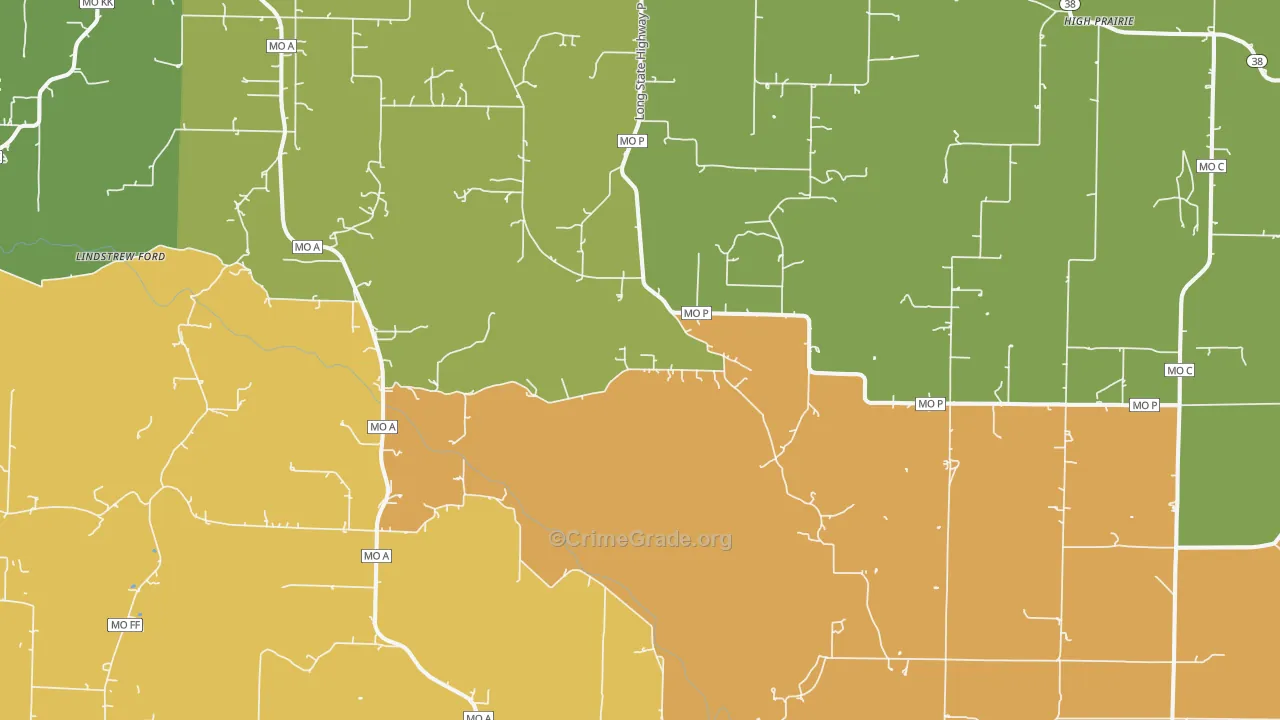 Diggins, MO Map of Assault Rates