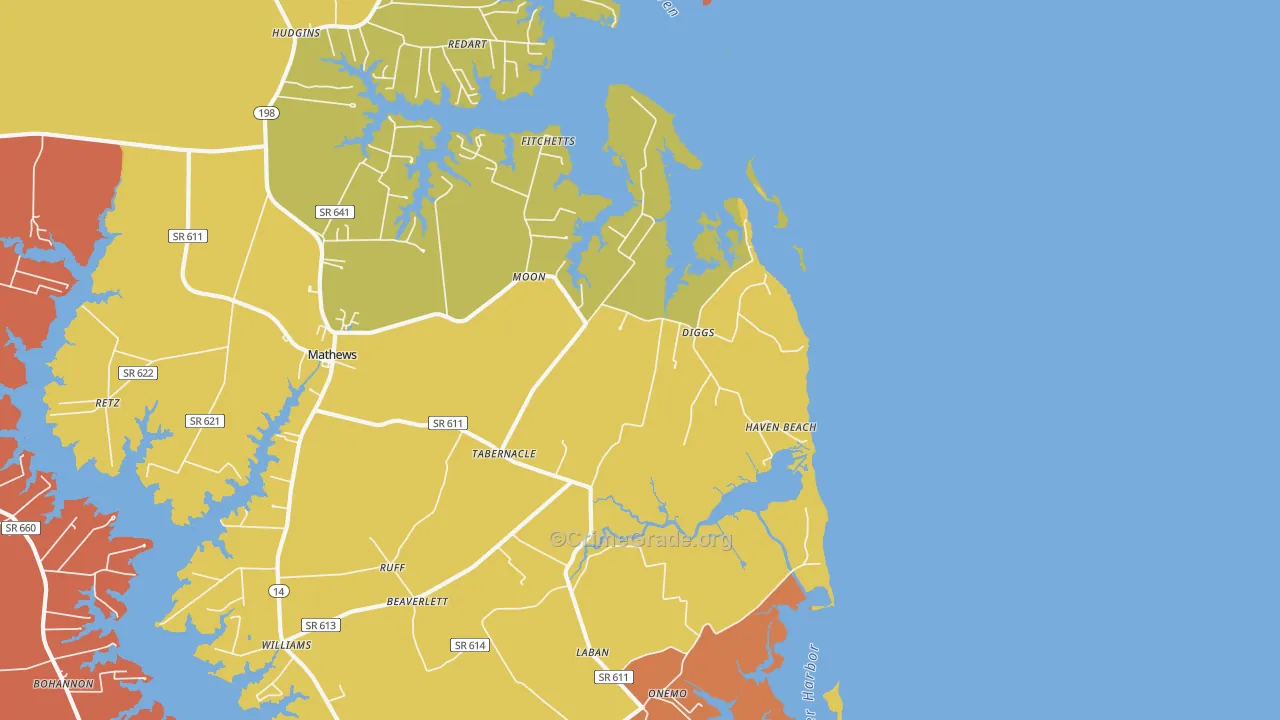 Diggs, VA Map of Assault Rates