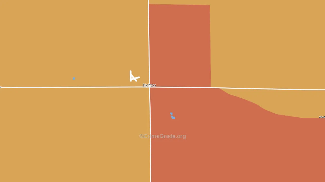 Dighton, KS Map of Assault Rates