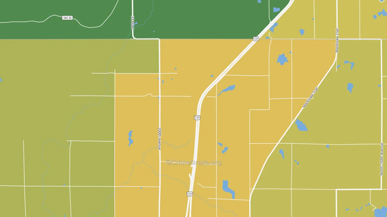 Dighton, MI Map of Assault Rates
