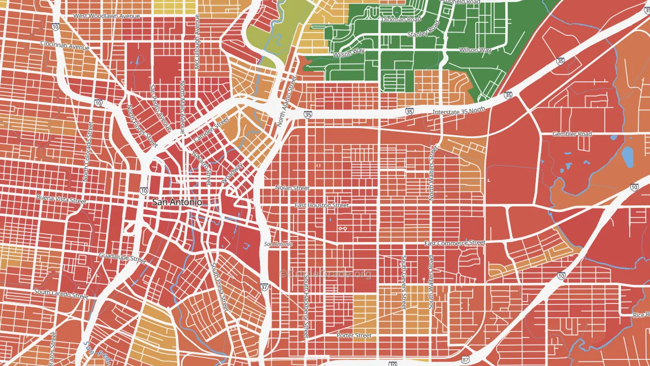 Dignowity Hill, San Antonio, TX Map of Assault Rates