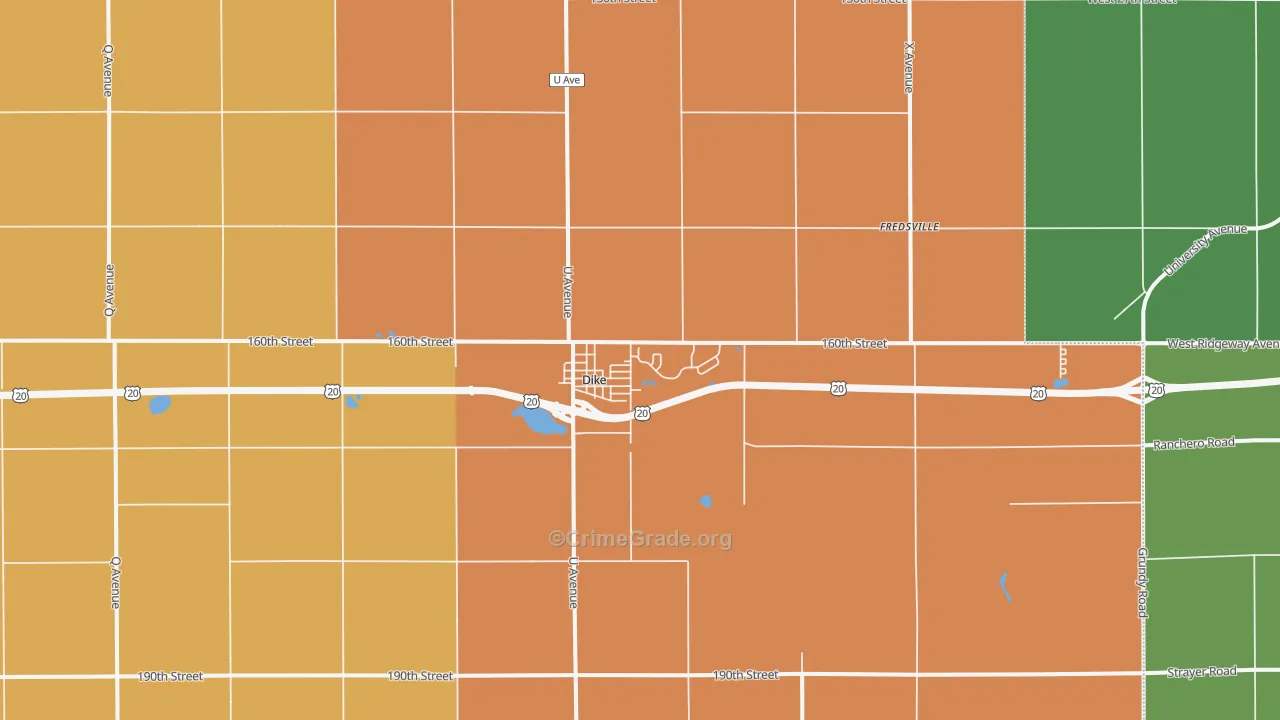 Dike, IA Map of Assault Rates
