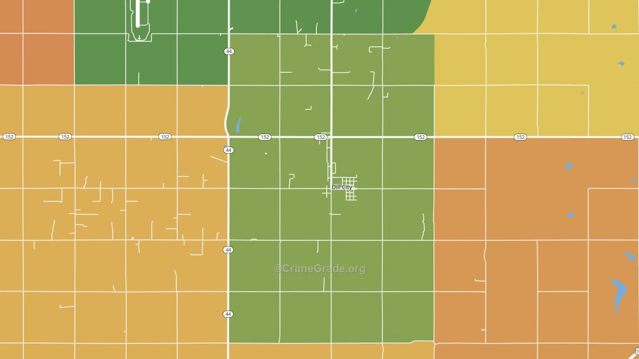 Dill City, OK Map of Assault Rates