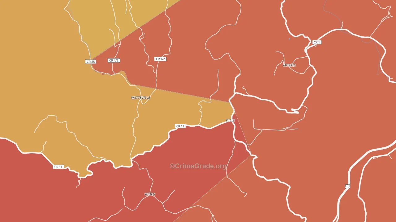 Dille, WV Map of Assault Rates
