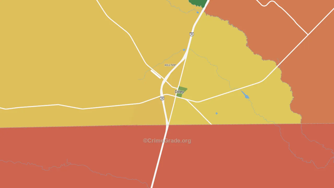 Dilley, TX Map of Assault Rates