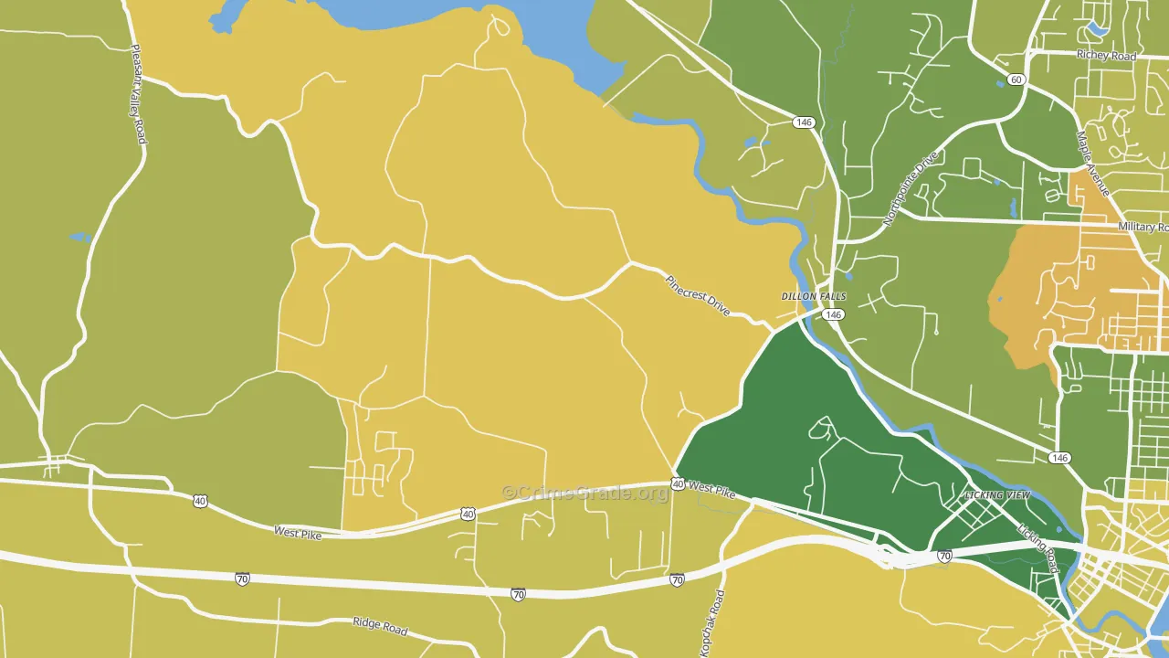 Dillon Falls, OH Map of Assault Rates