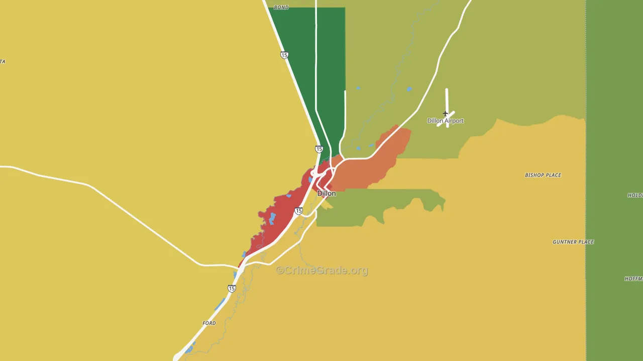 Dillon, MT Map of Assault Rates