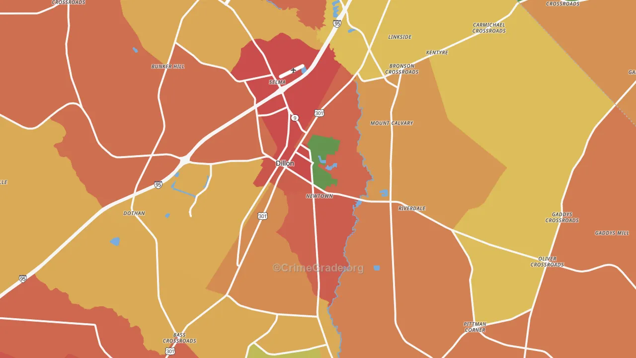 Dillon, SC Map of Assault Rates