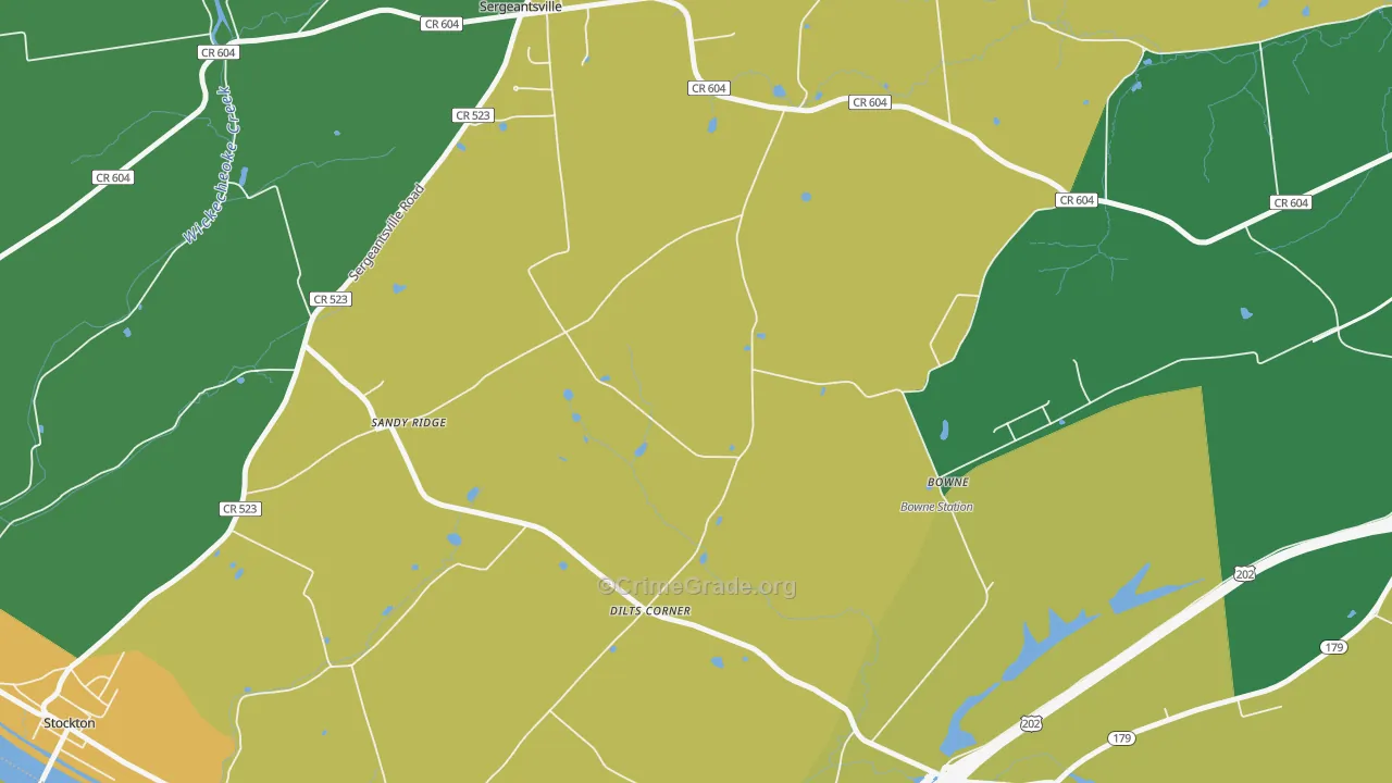 Dilts Corner, NJ Map of Assault Rates