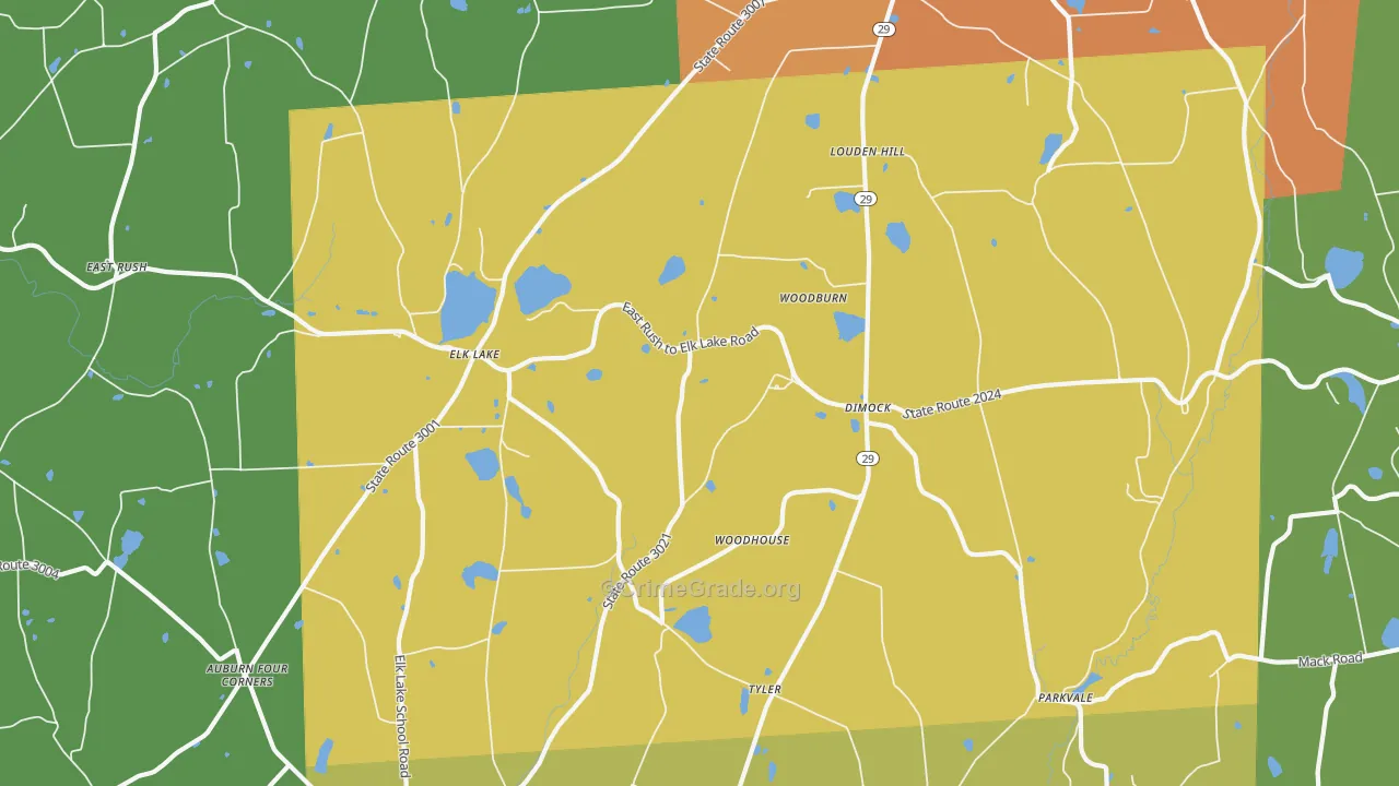 Dimock, PA Map of Assault Rates