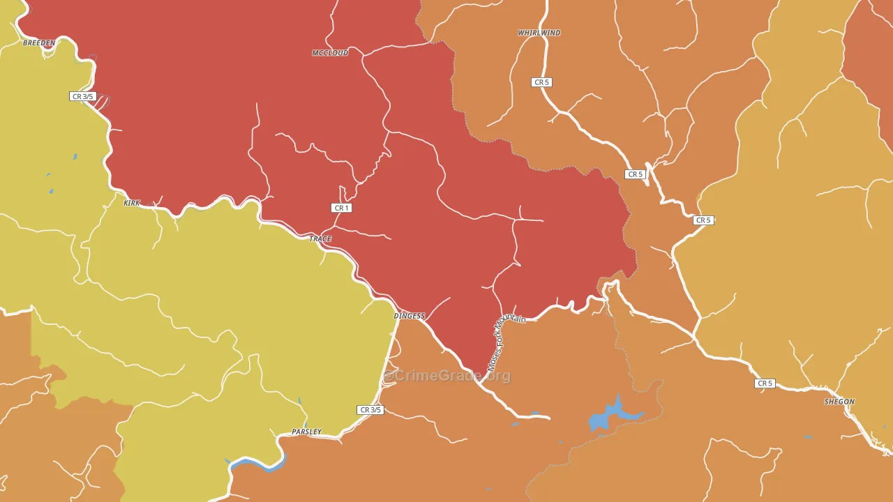 Dingess, WV Map of Assault Rates