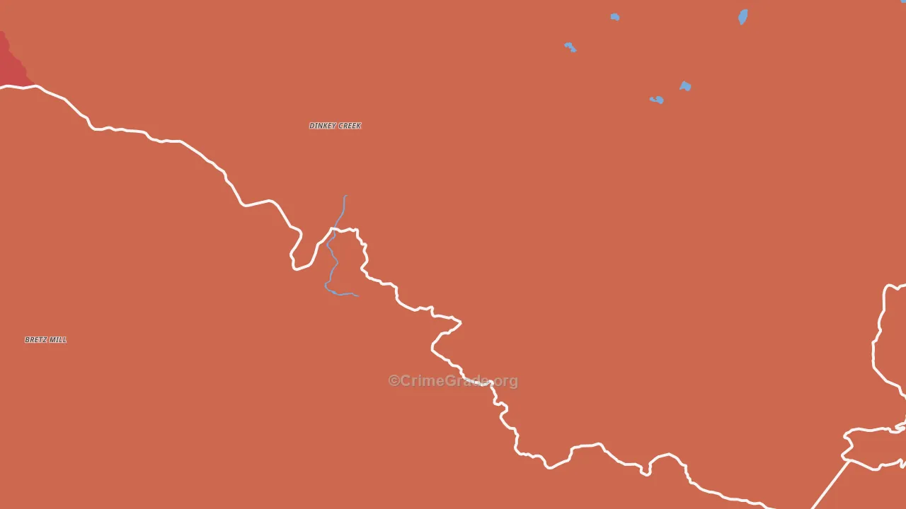 Dinkey Creek, CA Map of Assault Rates