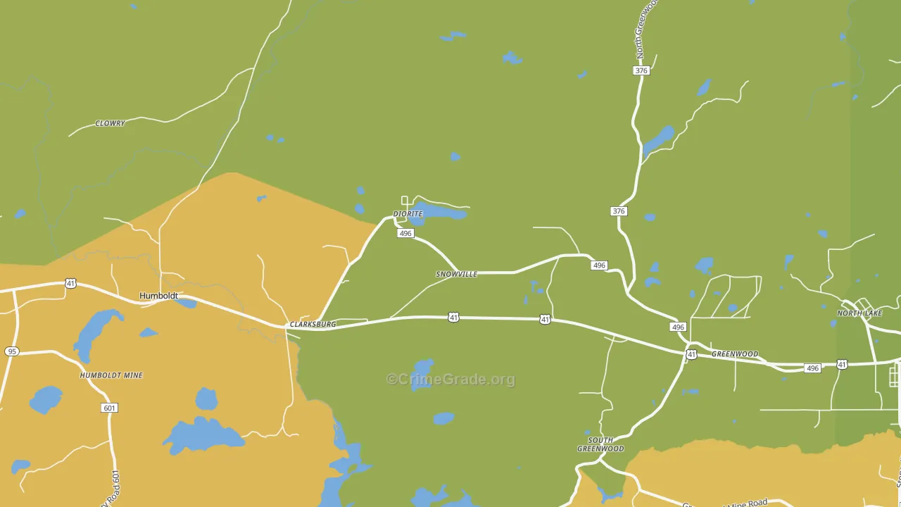 Diorite, MI Map of Assault Rates