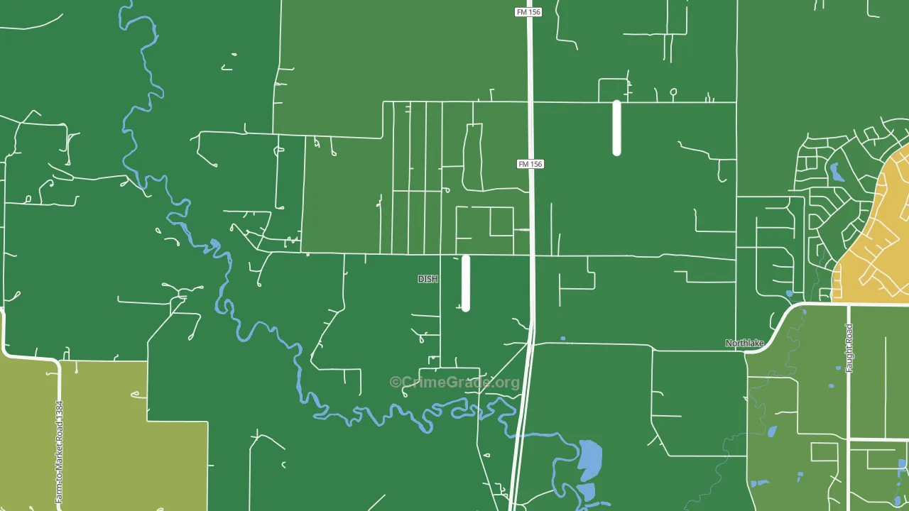 DISH, TX Map of Assault Rates