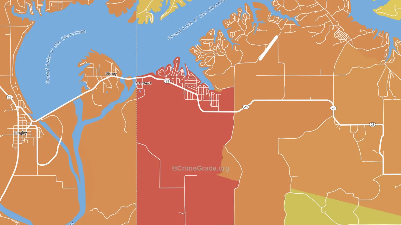Disney, OK Map of Assault Rates