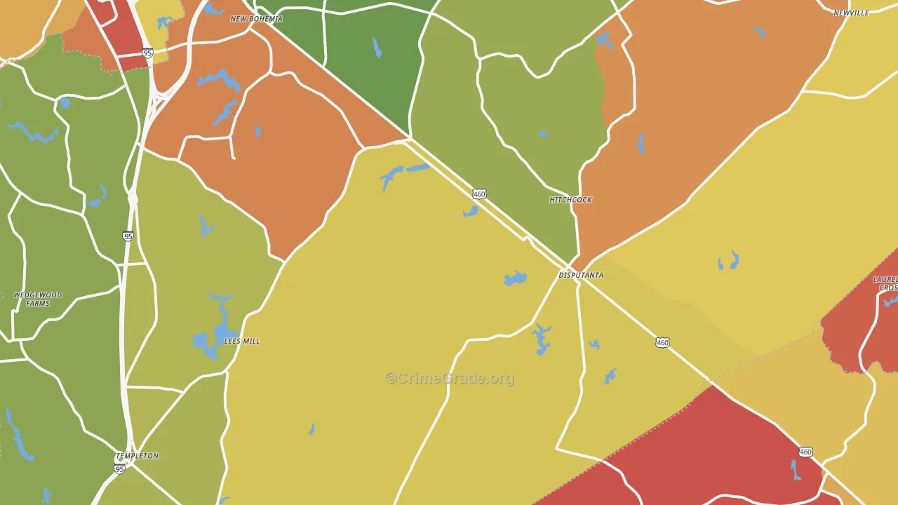Disputanta, VA Map of Assault Rates