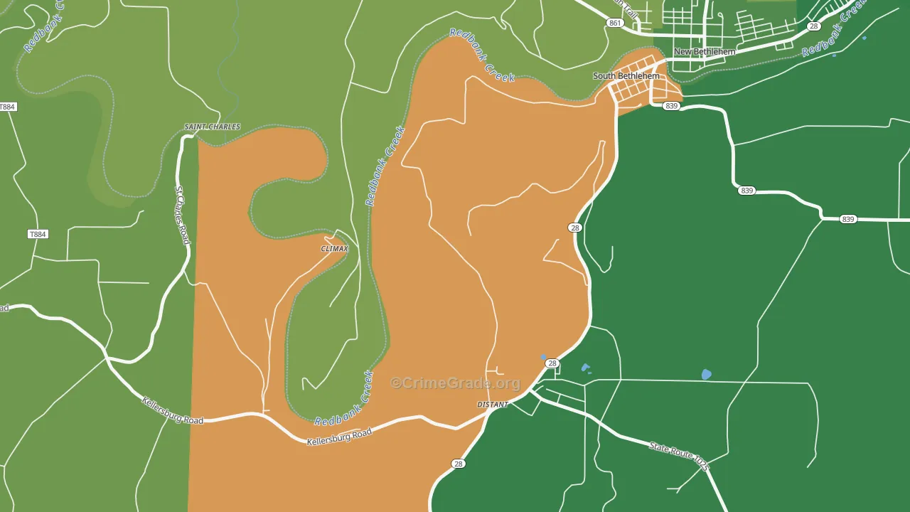 Distant, PA Map of Assault Rates