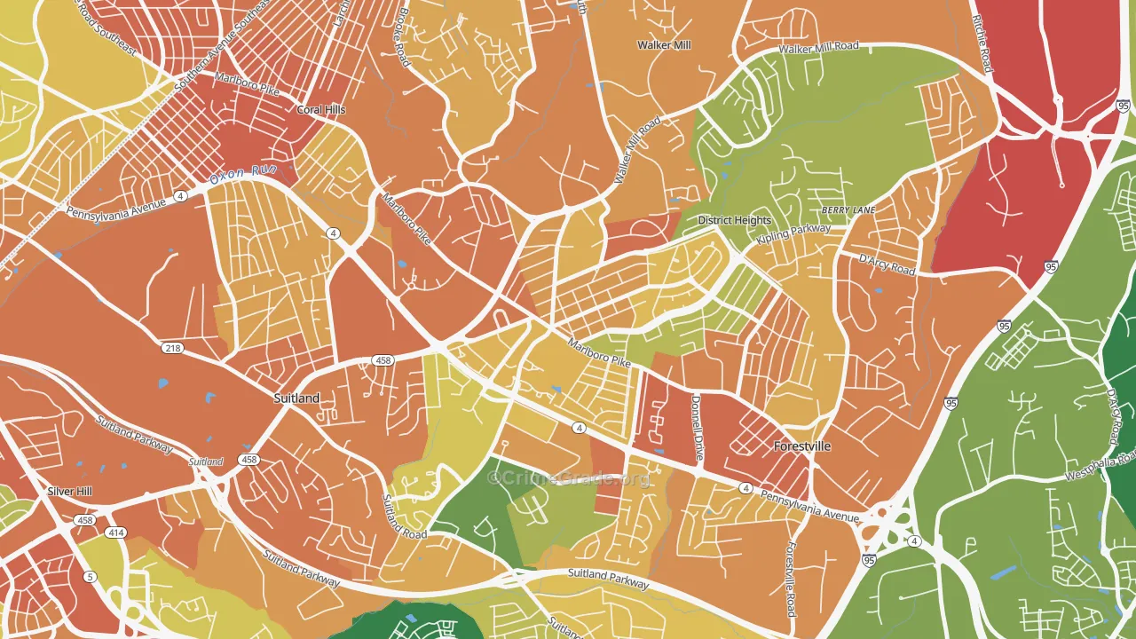 District Heights, MD Map of Assault Rates