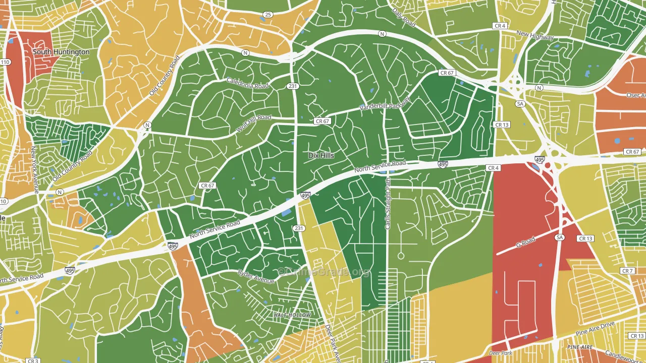Dix Hills, NY Map of Assault Rates