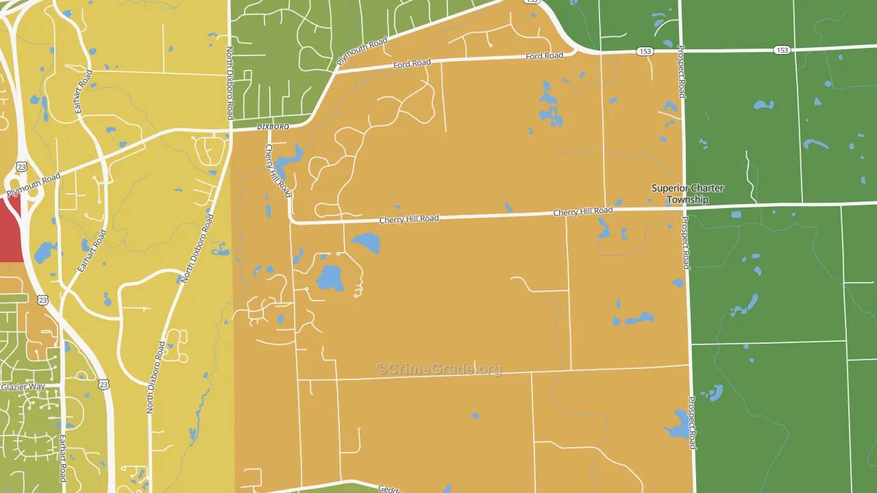 Dixboro, MI Map of Assault Rates