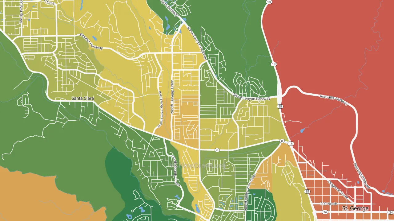 Dixie Downs, St. George, UT Map of Assault Rates
