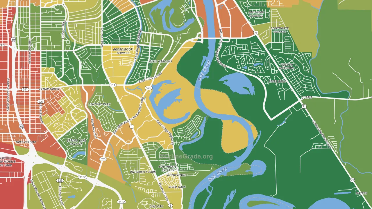 Dixie Gardens, LA Map of Assault Rates