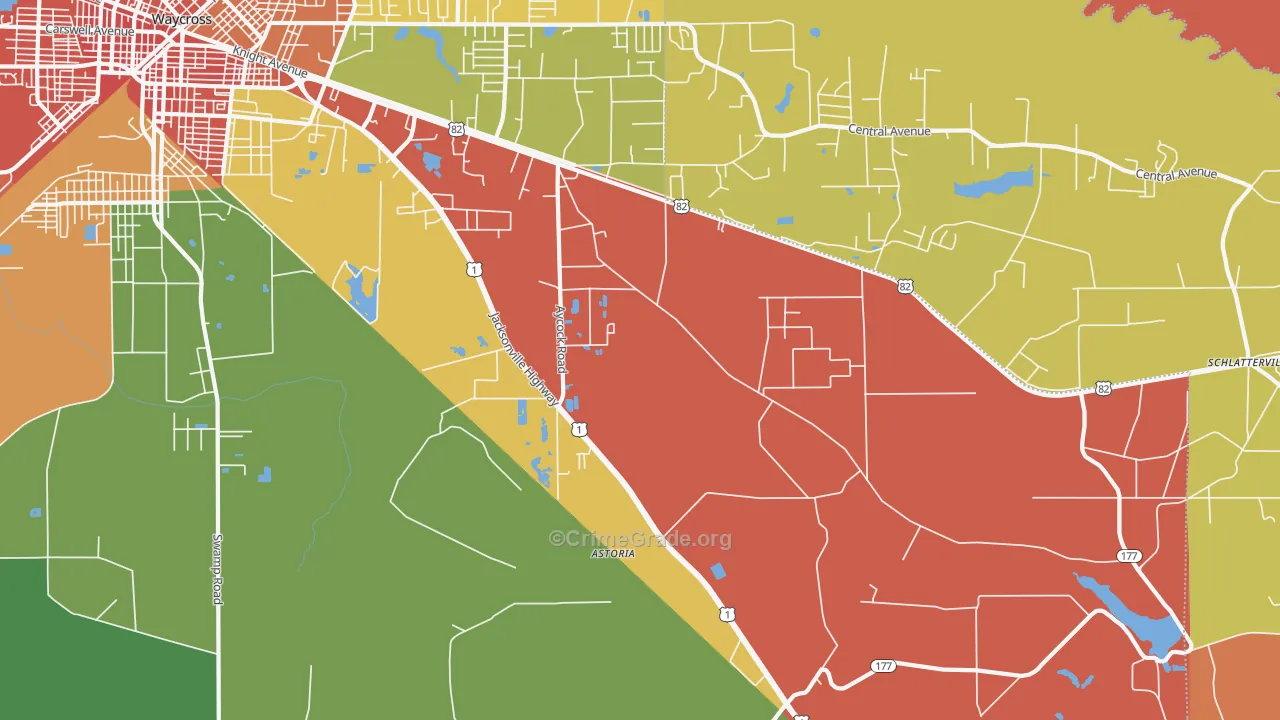 Dixie Union, GA Map of Assault Rates