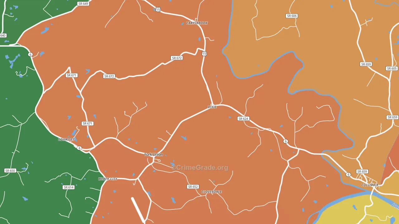 Dixie, VA Map of Assault Rates