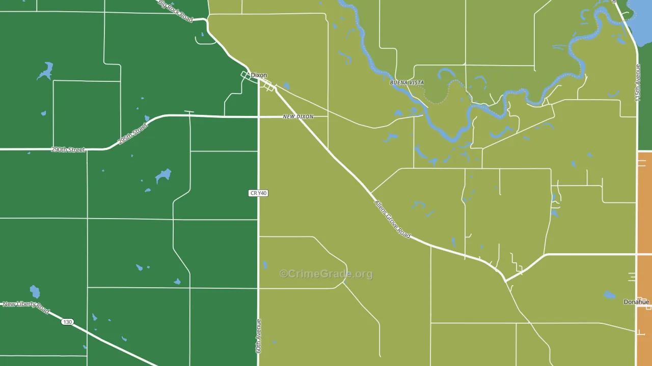 Dixon, IA Map of Assault Rates