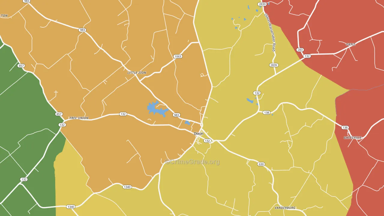 Dixon, KY Map of Assault Rates