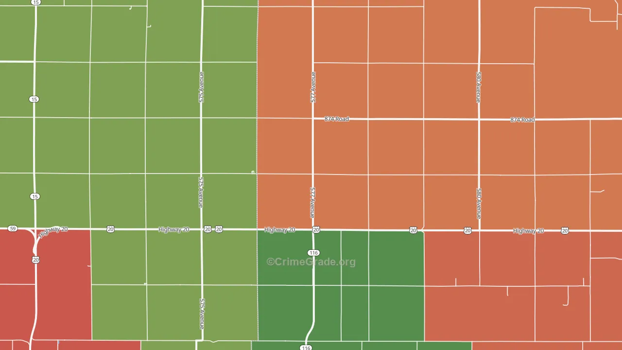 Dixon, NE Map of Assault Rates