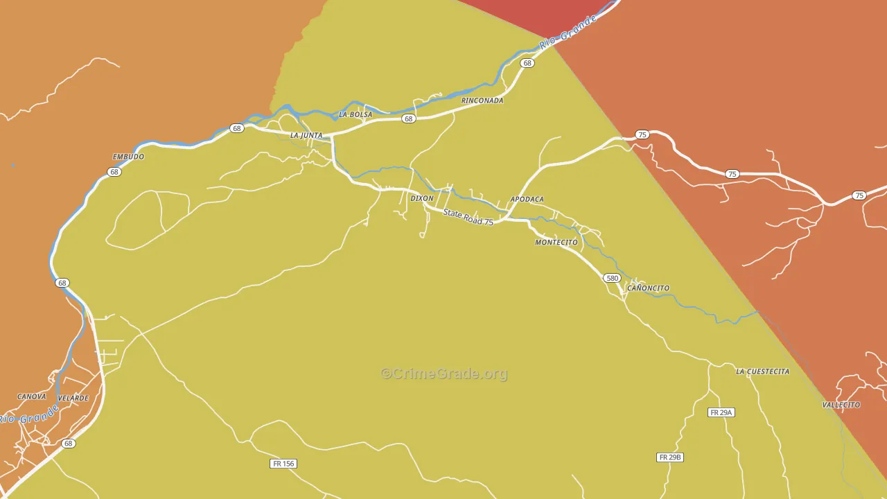 Dixon, NM Map of Assault Rates