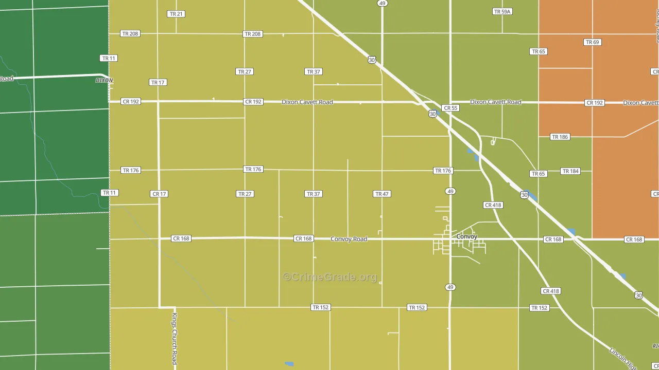 Dixon, OH Map of Assault Rates
