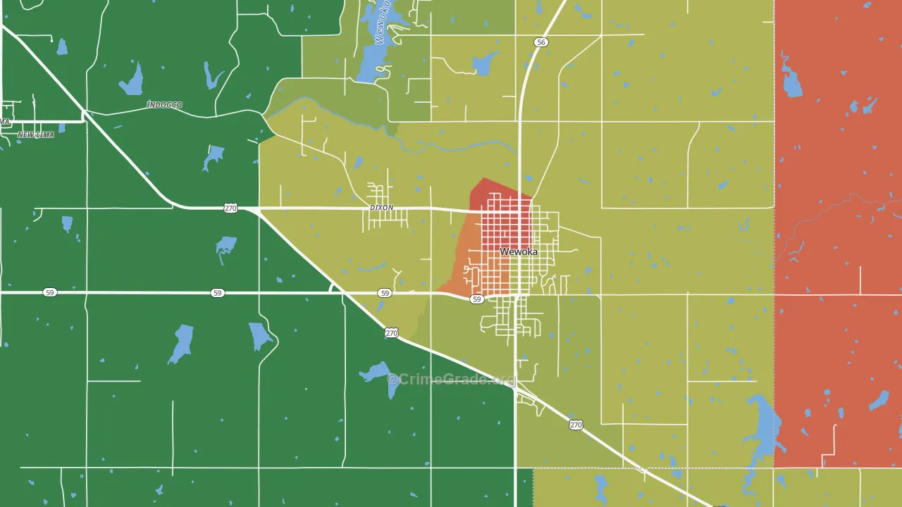 Dixon, OK Map of Assault Rates