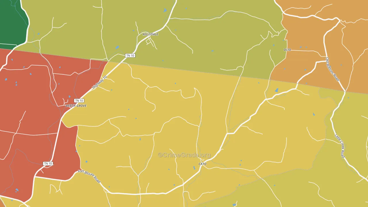 Dixon Springs, TN Map of Assault Rates