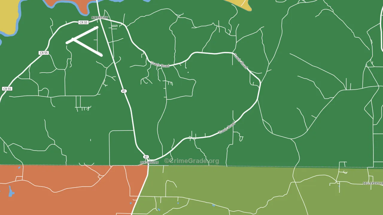 Dixonville, AL Map of Assault Rates