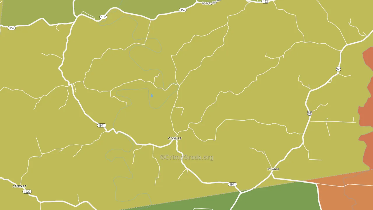Dixville, KY Map of Assault Rates