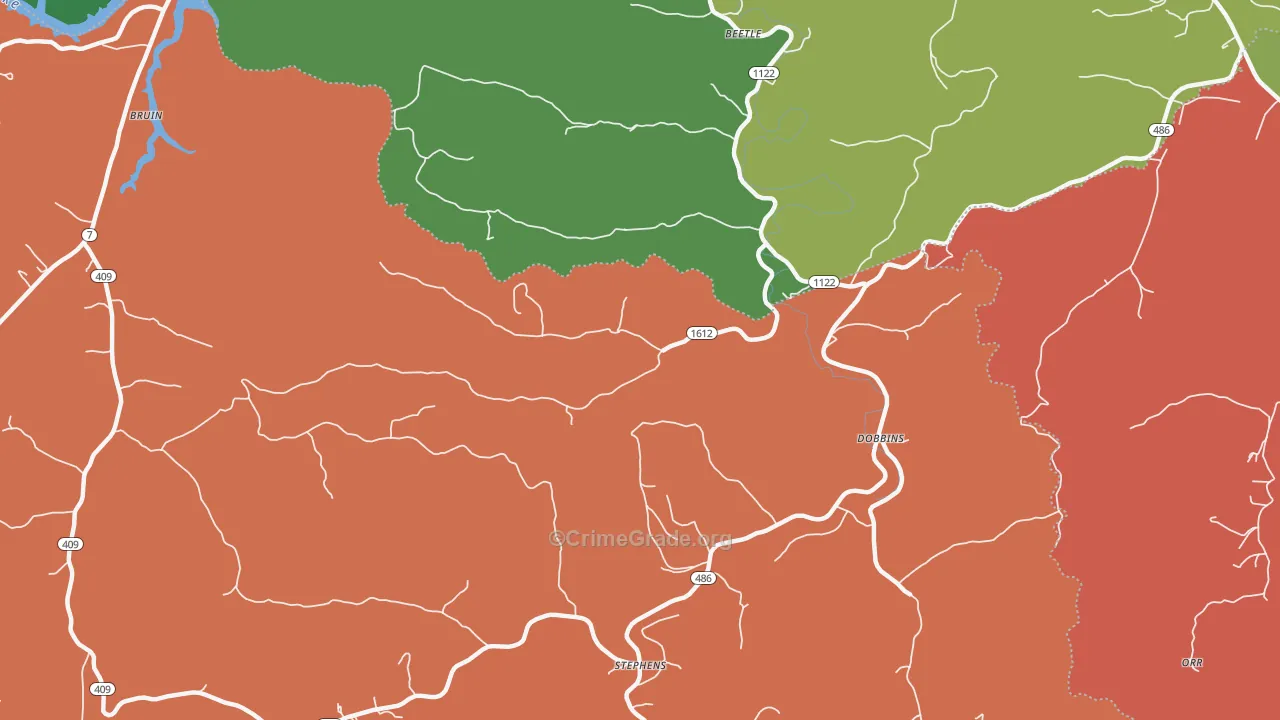 Dobbins, KY Map of Assault Rates