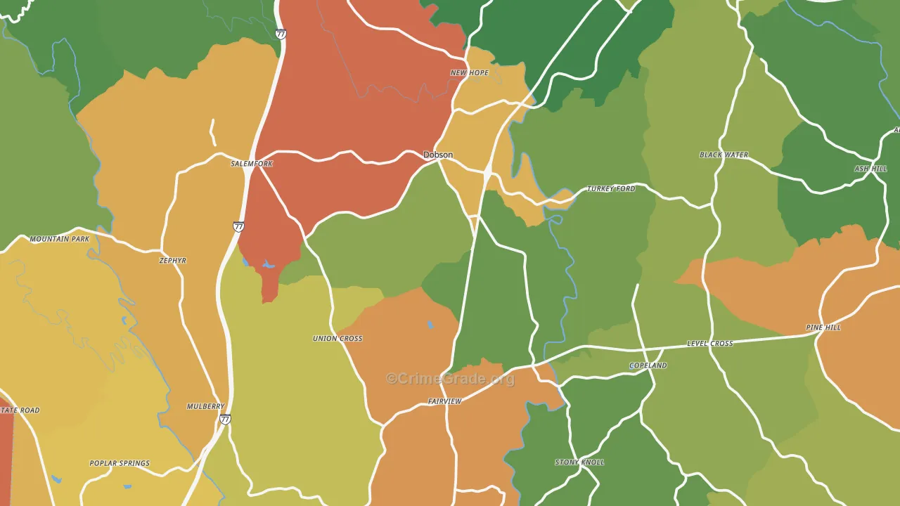 Dobson, NC Map of Assault Rates