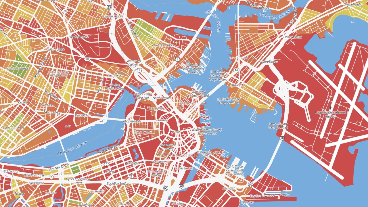 Dock Square, Boston, MA Map of Assault Rates