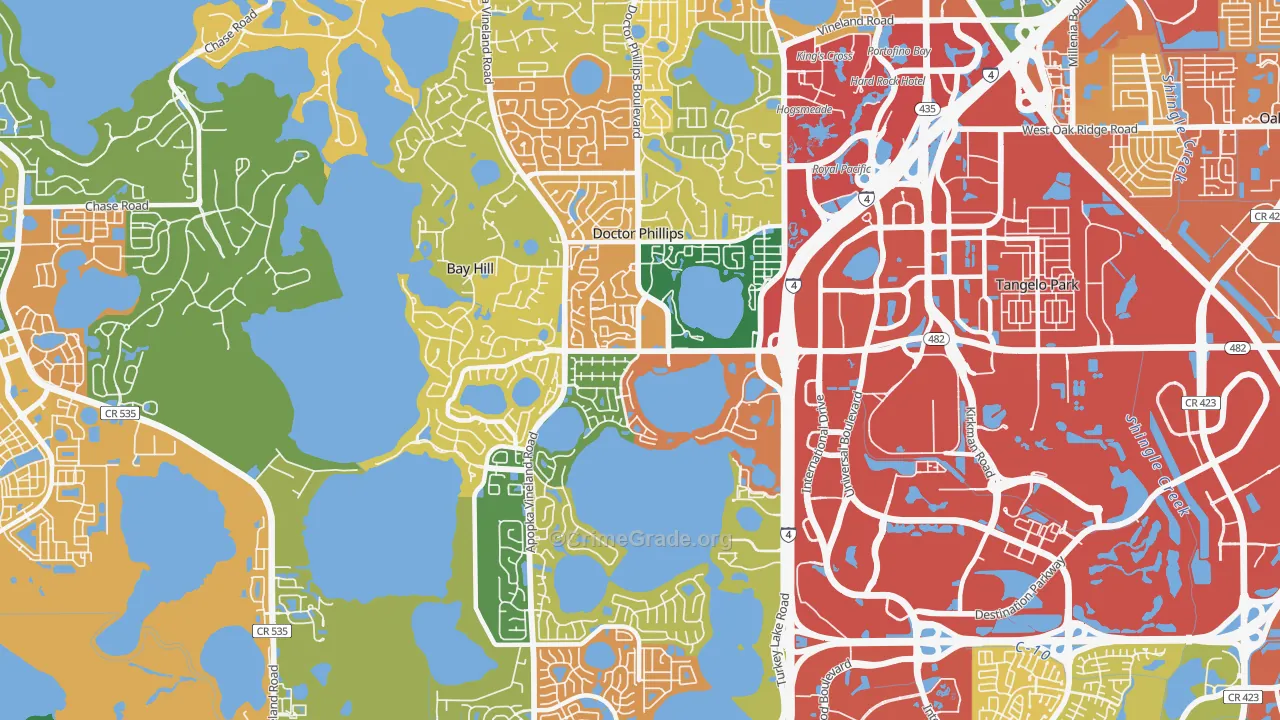 Doctor Phillips, FL Map of Assault Rates
