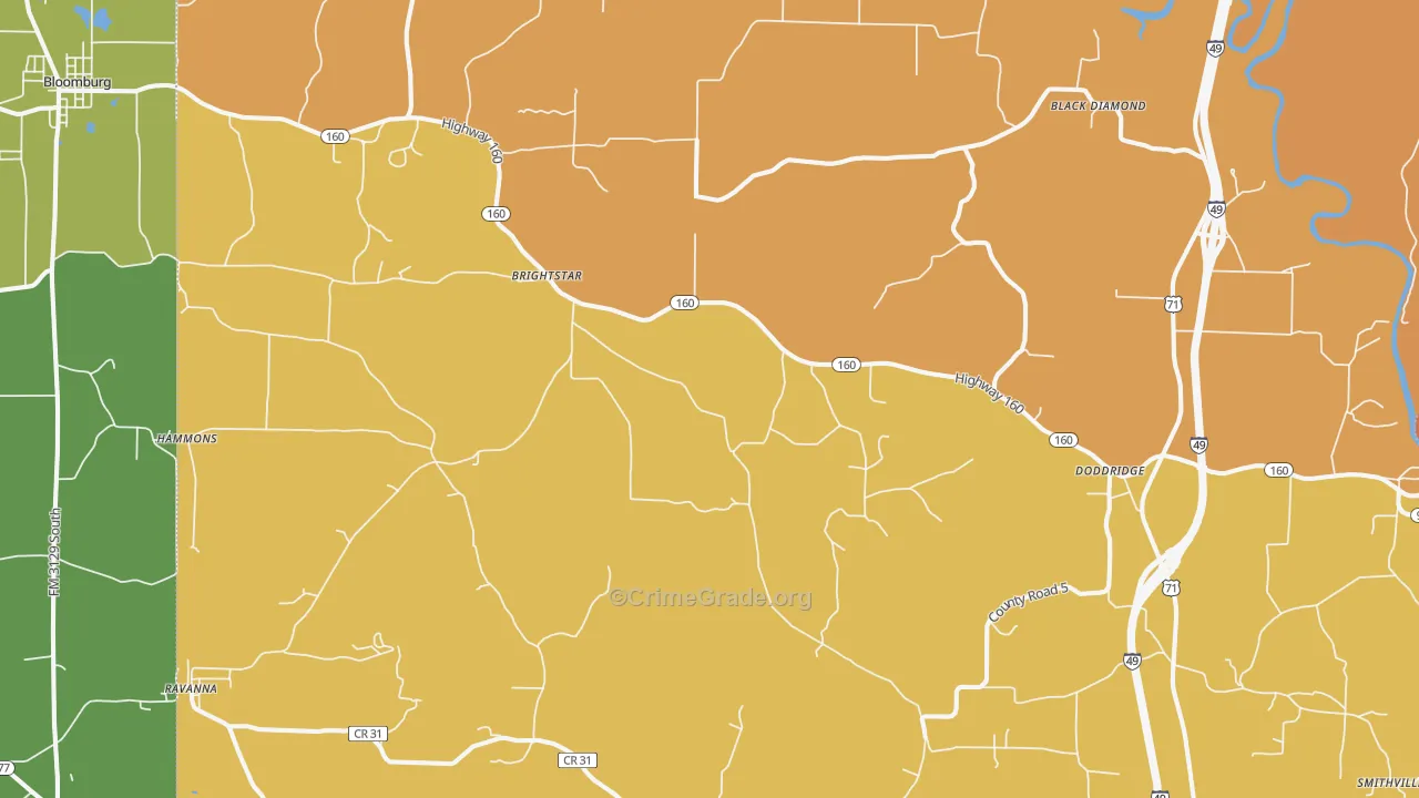 Doddridge, AR Map of Assault Rates