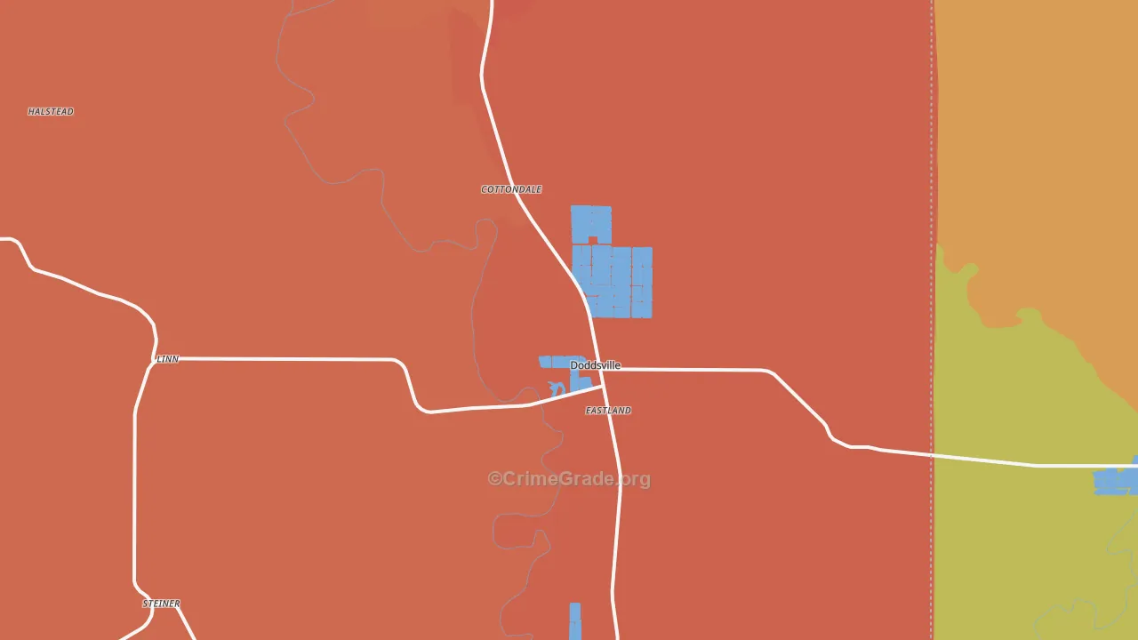 Doddsville, MS Map of Assault Rates
