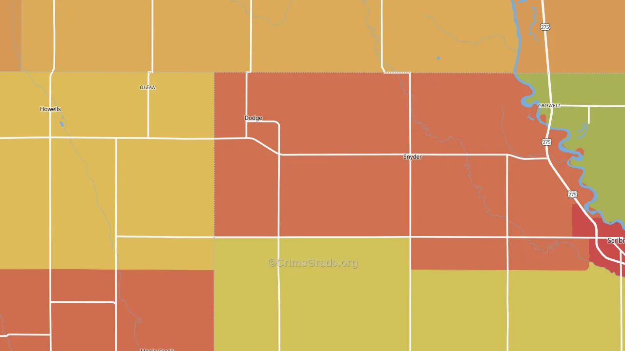 Dodge, NE Map of Assault Rates
