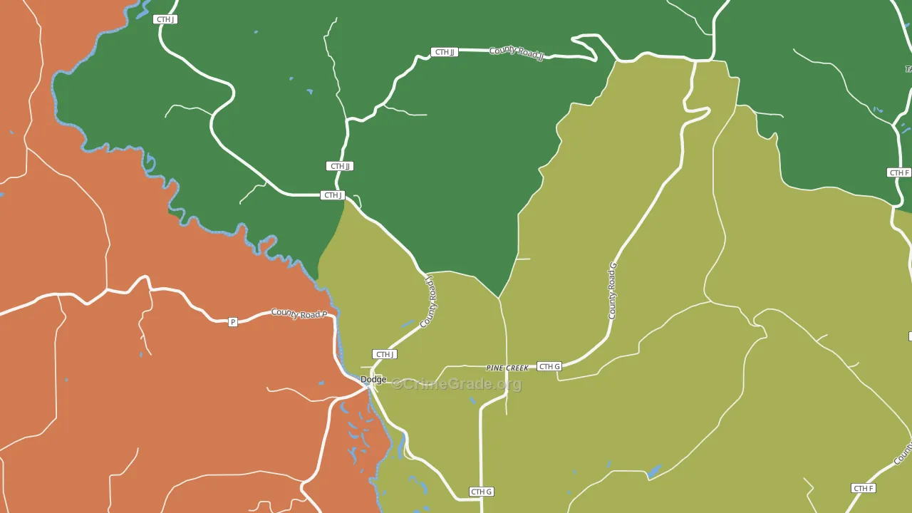 Dodge, WI Map of Assault Rates